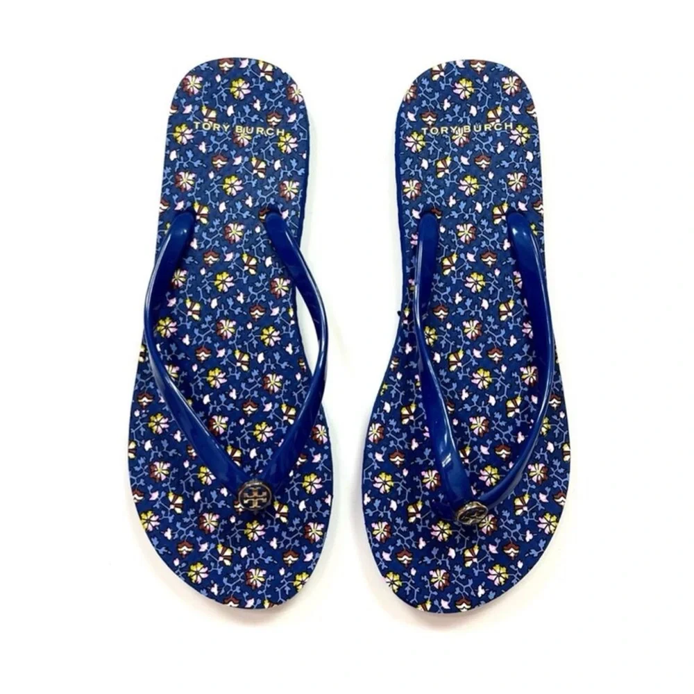 Tory Burch NWT Summer Beach Minimalist Authentic Spring Flower Bloom Flip Flop